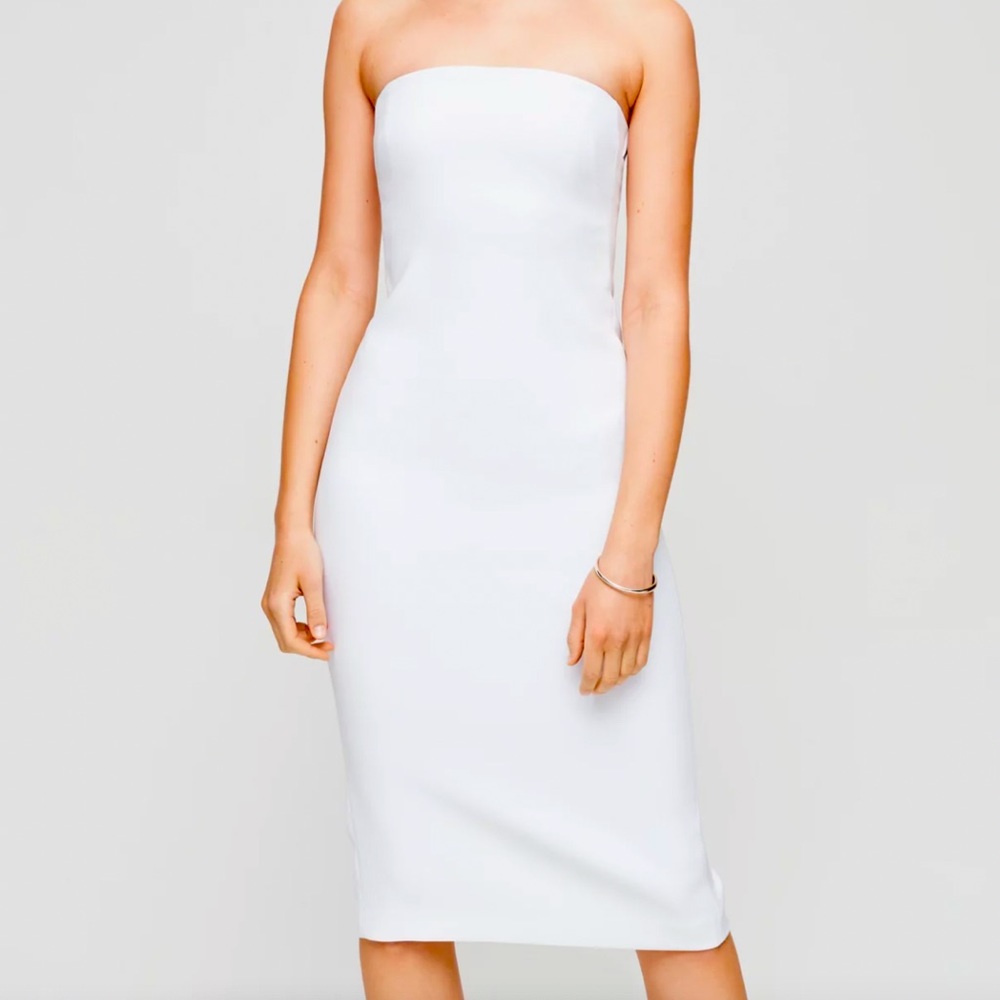 🤍Babaton (Aritzia) White Strapless Dress